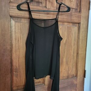 Black Mesh/Sheer Top